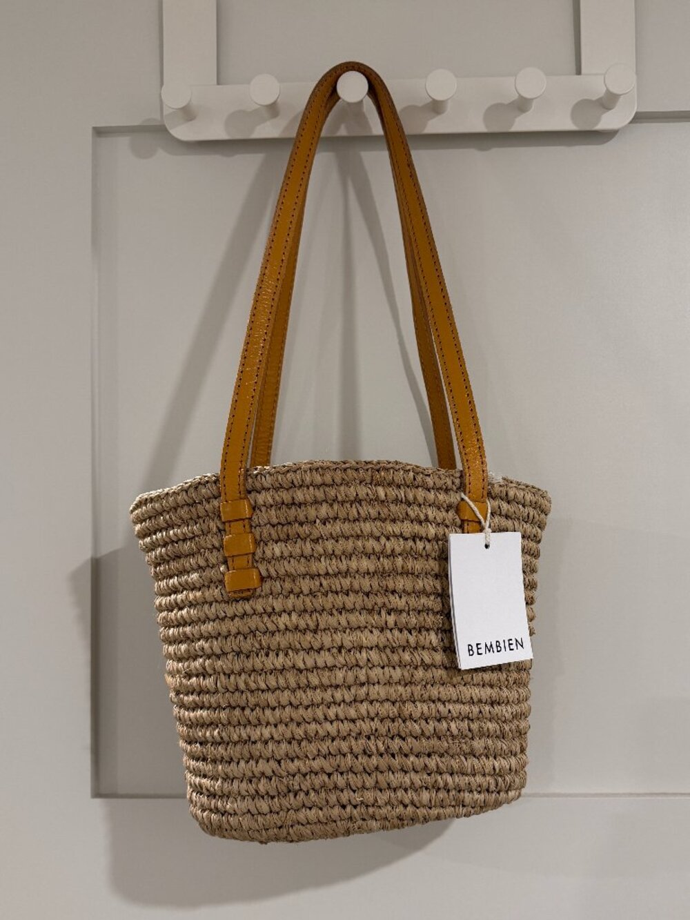 NWT Bembien Mini Bieno raffia shoulder bag